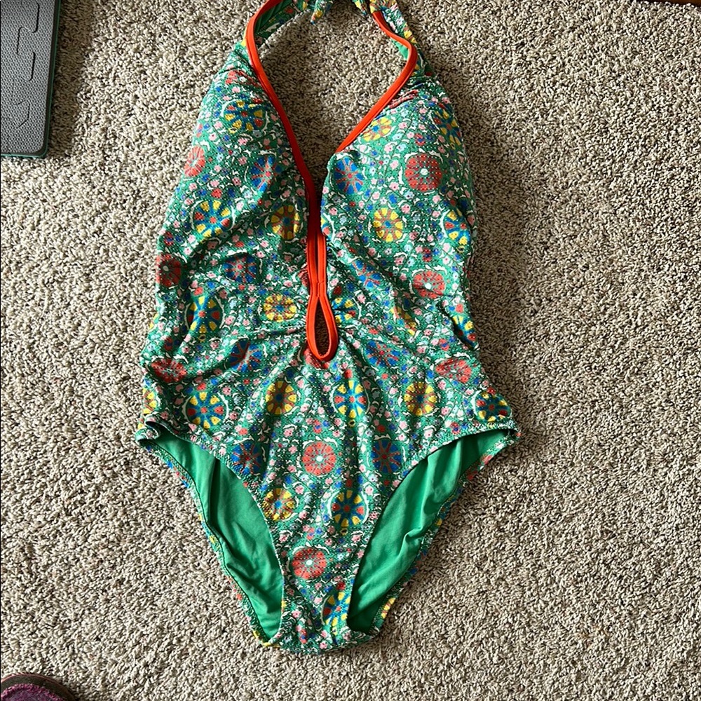 Kids Floral Green Swimsuit
